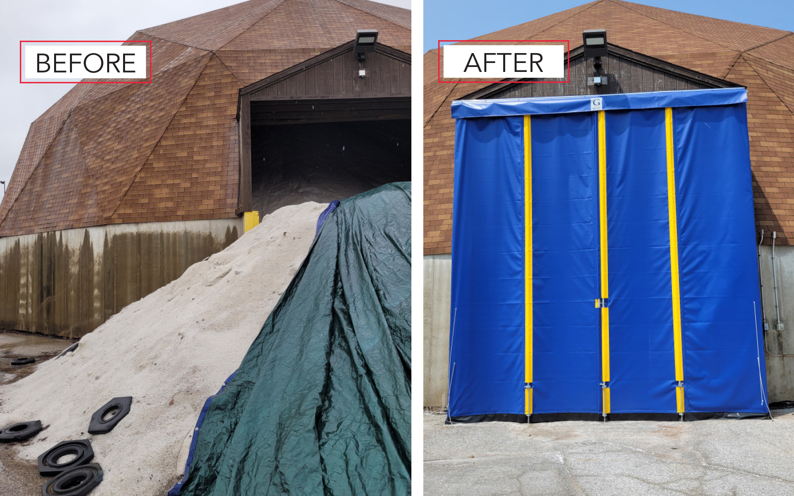 City Salt Dome Before and After
